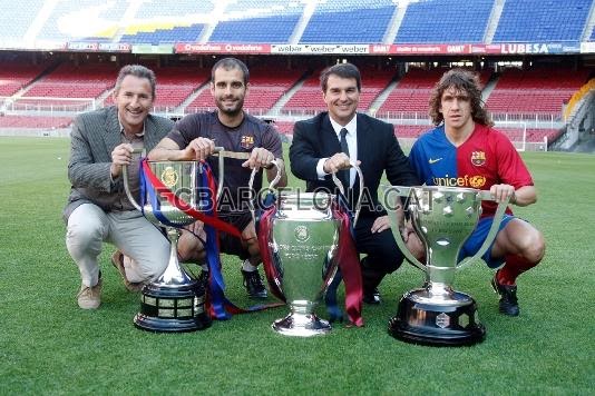 Lionel messi and thierry henry helped barcelona to the treble in 2009. Fc Barcelona Blog Barca Transfer Zone Players And Coaches Pose With The Treble