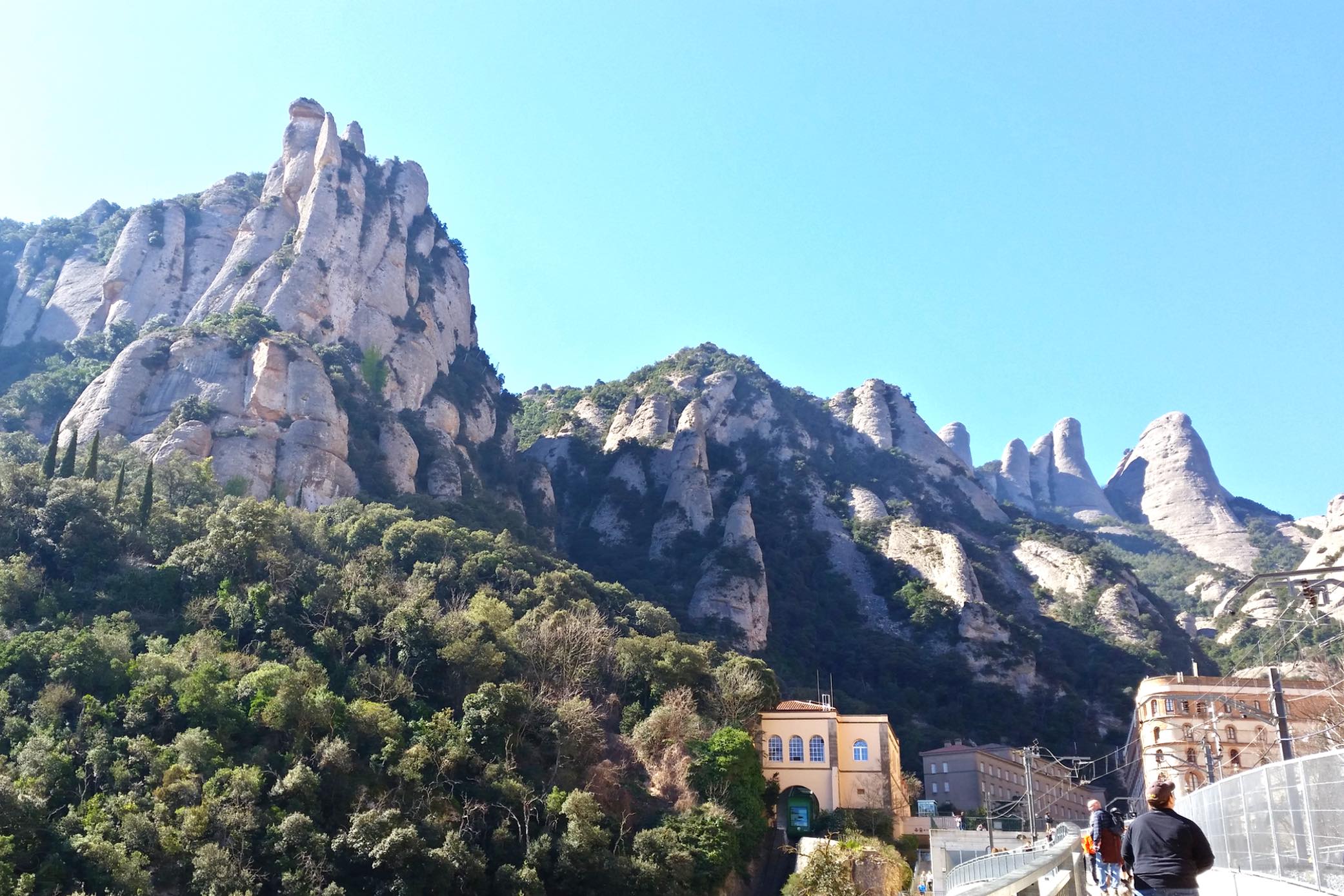 Taking the train from barcelona to montserrat. Train Day Trip From Barcelona To Montserrat Mountains Character 32